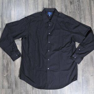 George Sz Large Occasion Black Button Up Dress Shirt Men's Long Sleeve Event